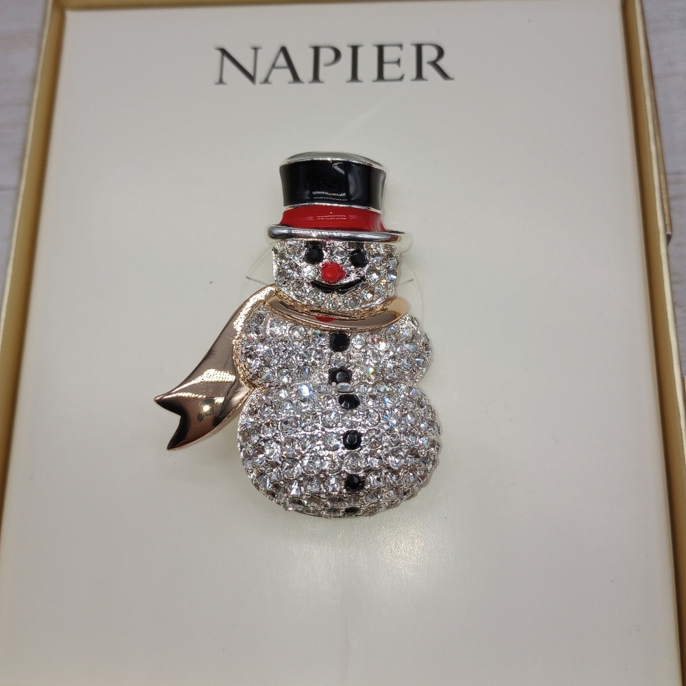 Napier Christmas Snowman Pin